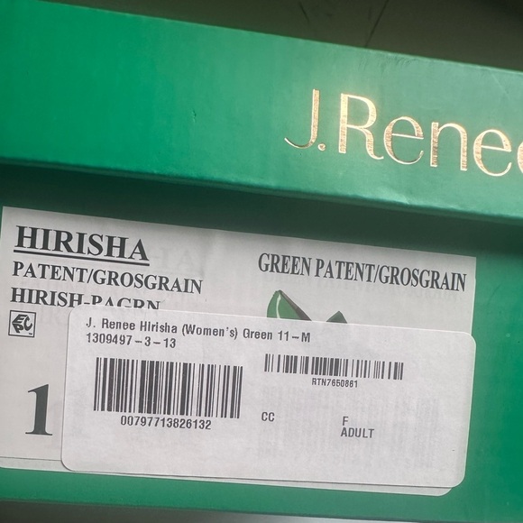 J.Renee Green Glossy Heels with Streamlined Silhouette New In Box Size 11 - Picture 4 of 9